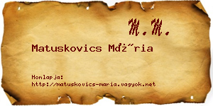 Matuskovics Mária névjegykártya
